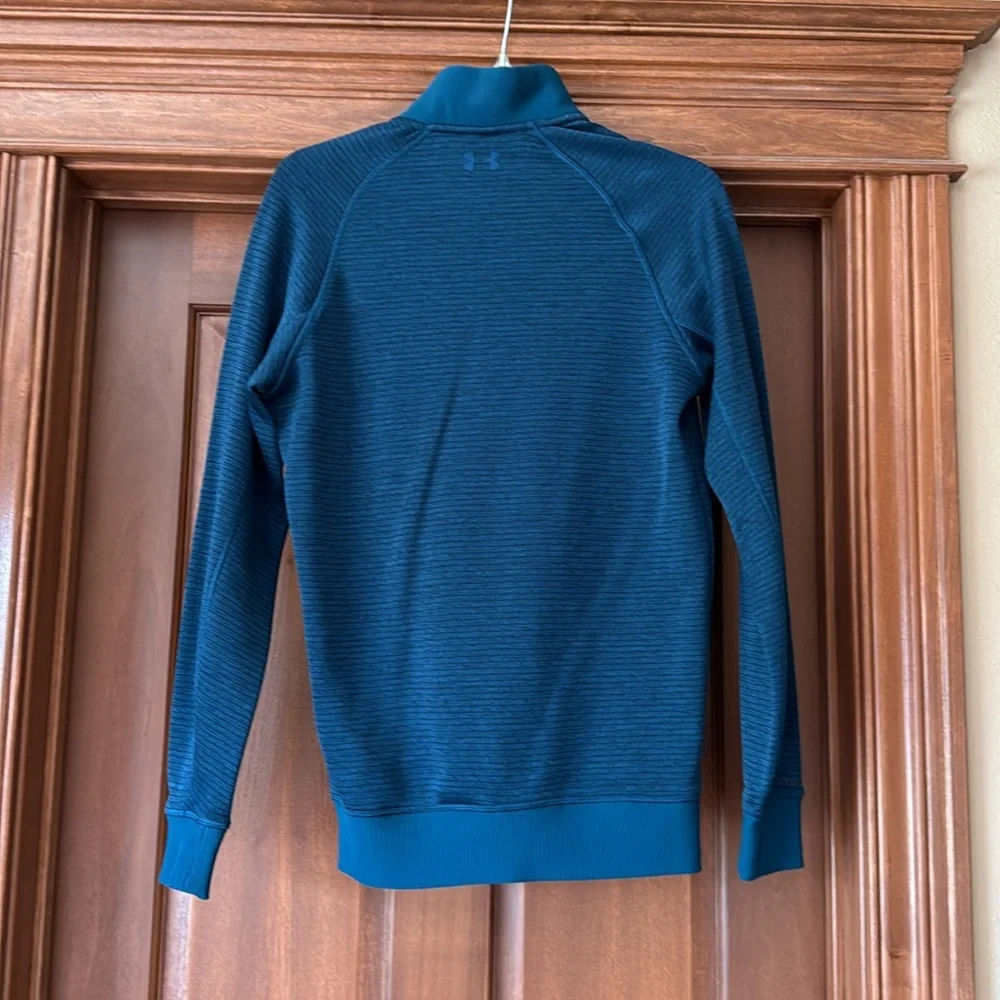 Turquoise Under Armour ColdGear 1/4 zip. Size small - Picture 6 of 6